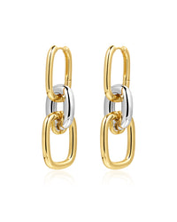 Two-Tone Chain Link Huggies