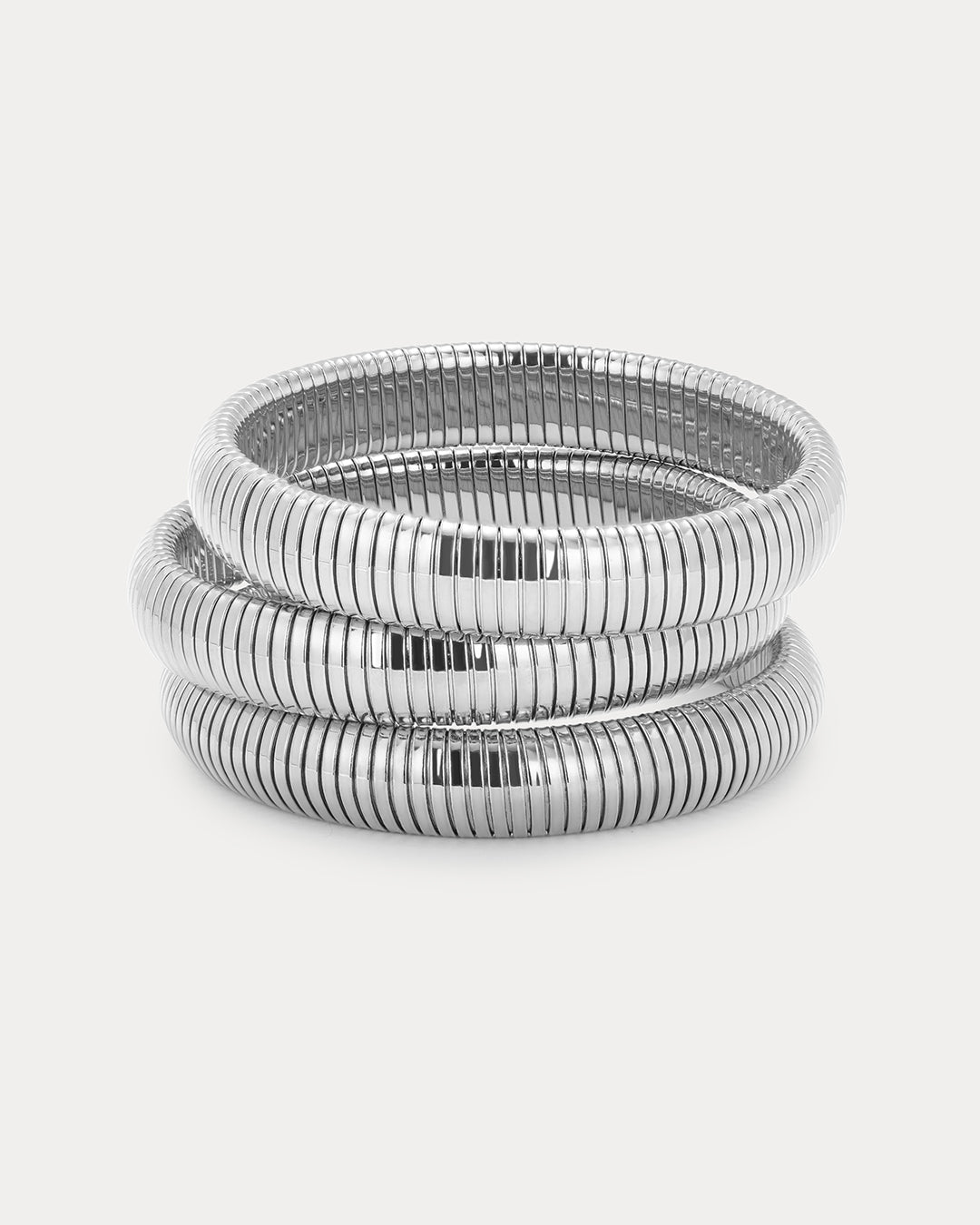Flex Snake Chain Bracelet- Set of 3 (12mm wide)- Silver | Luv Aj