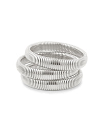 Flex Snake Chain Bracelet- Set of 3 (12mm wide)- Silver View 1