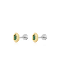 The Geo Stone Bezel Studs