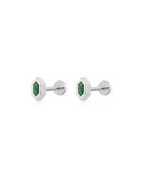 The Geo Stone Bezel Studs view 2