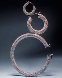 Pave Baby Amalfi Hoops- Silver View 5