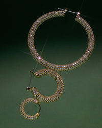 Pave Baby Amalfi Hoops- Gold View 5