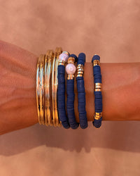 The Seville Pearl Bracelet Set- Navy View 2
