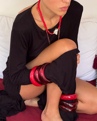 The Formentera Bangle Set- Red View 9