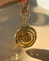 Rosette Coil Key Chain- Gold View 2