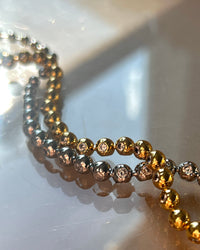 Pave Ball Chain Necklace- Gold view 2