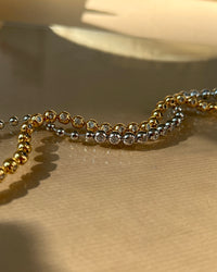Pave Ball Chain Necklace- Silver View 4