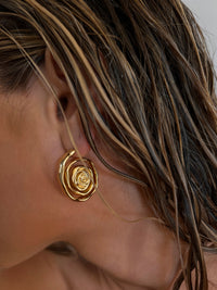 Rosette Coil Earrings- Gold View 5