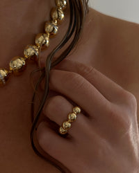 Oversized Ball Chain Ring- Gold view 2