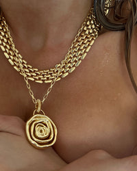 Rosette Coil Pendant Necklace- Gold (Ships Late January) View 2