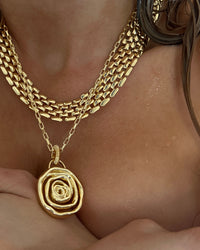 Rosette Coil Pendant Necklace- Gold (Ships Late January) view 2