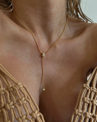 Ball Chain Lariat- Gold View 4