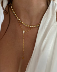 Ball Chain Lariat- Gold View 2