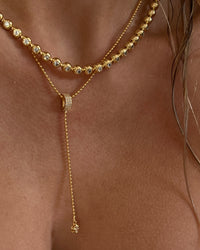 Ball Chain Lariat- Silver View 2