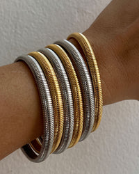 Mini Flex Snake Chain Bracelet- Set of 3 (7mm wide)- Gold View 5