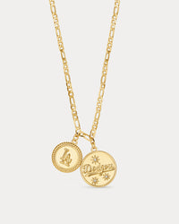 The MLB Double Coin Logo Necklace- Gold