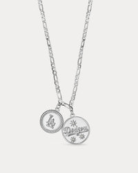 The MLB Double Coin Logo Necklace- Silver