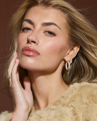 Pave Baby Amalfi Hoops- Gold view 2