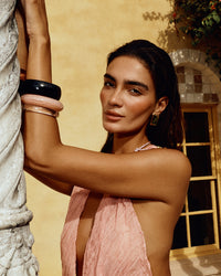 Model wearing the Luv Aj Bondi Bangle set