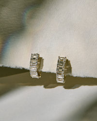 The Emerald Prong Set Huggies