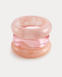 The Formentera Bangle Set- Pink