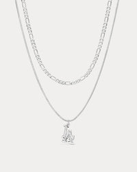 The MLB Double Chain Logo Necklace-Gold