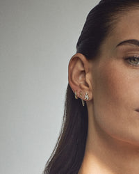 The MLB Logo Chain Link Earring Set- Gold view 2