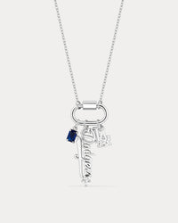 The MLB Logo Charm Carabiner Necklace- Gold