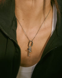 The MLB Logo Charm Carabiner Necklace- Gold view 2