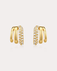 The Luv Aj Multi Piercing Huggies in Gold View 1