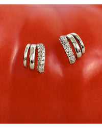 The Luv Aj Multi Piercing Huggies in Silver View 4