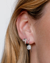 The Luv Aj Multi Piercing Huggies in Silver on Model View 3