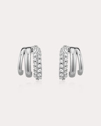 The Luv Aj Multi Piercing Huggies in Silver View 1