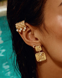 The Palma Pearl Ear Cuff- Gold (Ships Early June) view 2