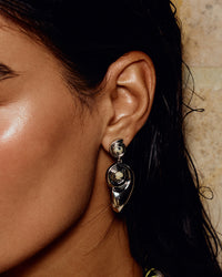The Palma Shell Statement Earrings- Gold view 2
