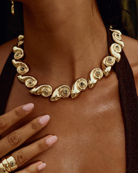 The Palma Shell Statement Necklace- Gold view 2