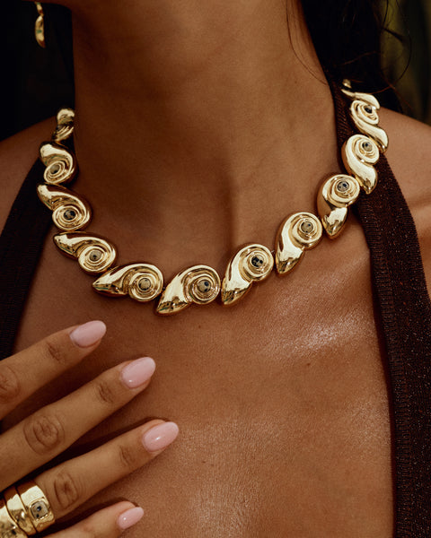 The Luv Aj Palma Shell Statement Necklace- Silver | Luv Aj