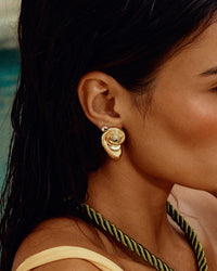 The Palma Shell Studs- Gold (Ships Early June) view 2