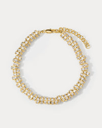 The Luv Aj Rio Rhinestone Anklet in gold on white background View 1