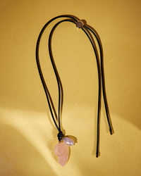 The Luv Aj Santorini Pendant Cord Necklace on yellow background View 3