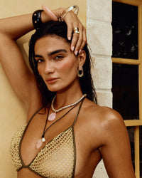 Model wearing the Luv Aj St. Lucia Lucite Bangle View 3
