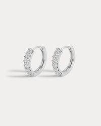 Luv Aj Baby Pave Huggies in Silver  View 1