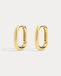 Luv Aj Chain Link Huggies in Gold View 1