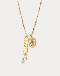 The MLS Layered Nameplate Charm Necklace - Gold