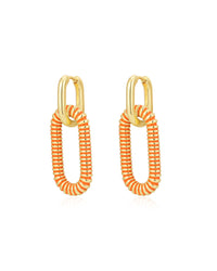 Le Signe Loop Hoops- Neon Orange- Gold