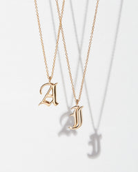 The Initial Charm Necklace [Old English] View 7
