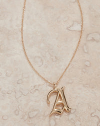 The Initial Charm Necklace [Old English] View 1