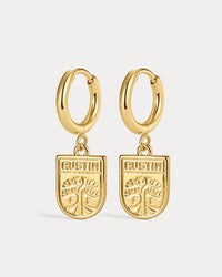 The MLS Logo Charm Hoops- Gold