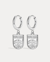 The MLS Logo Charm Hoops- Silver